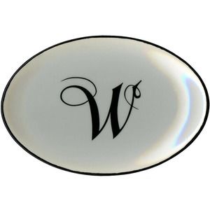 Mud Pie Soap Dish Letter W Initial Monogram Coin Trinket Holder 5.5x3.75x.75"